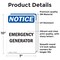 Signmission Emergency Generator, 7 in W x Rectangle, Vinyl Decal OS-2PACK-NS-D-710-V-11856 - alternate 3
